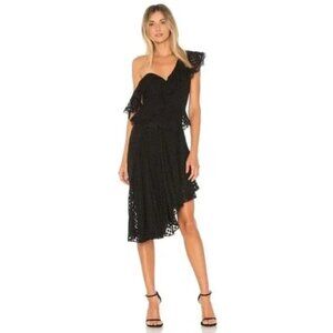 🔴 LAST CHANCE 🔴 Bardot Black Senorita Polka Dot Asymetric Dress